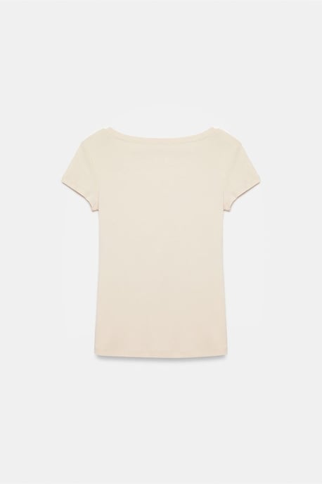 Damen Slim Fit Baumwoll-U-Ausschnitt T-Shirt - Image 6