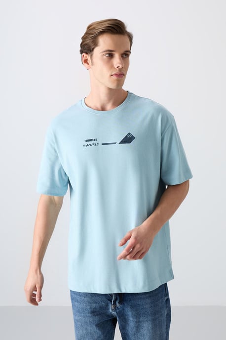 Oversized Baumwoll-Polyester Rundhalsausschnitt T-Shirt - Image 1