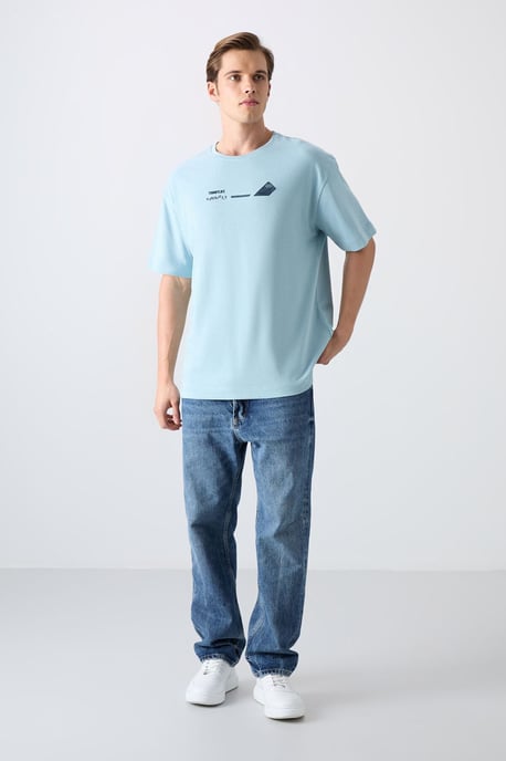 Oversized Baumwoll-Polyester Rundhalsausschnitt T-Shirt - Image 2