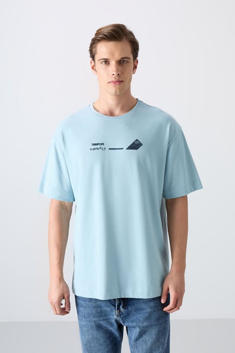 Oversized Baumwoll-Polyester Rundhalsausschnitt T-Shirt - Image 3