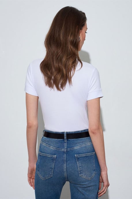 Damen Slim Fit Rundhalsausschnitt T-Shirt - Image 2