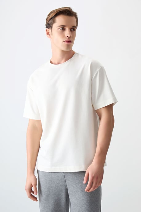 Übergröße Baumwollmischung Rundhals-T-Shirt - Image 4