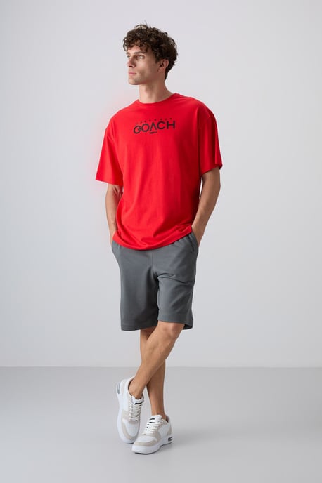 Oversized Logo-Patch Rundhals-T-Shirt - Image 2