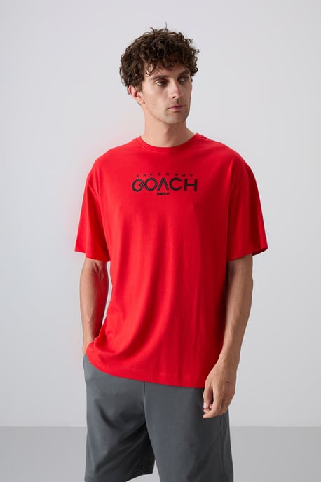Oversized Logo-Patch Rundhals-T-Shirt - Image 4