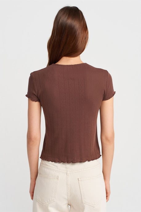 Damen Slim Fit Baumwoll Rundhals T-Shirt - Image 2