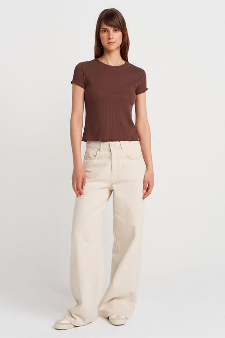 Damen Slim Fit Baumwoll Rundhals T-Shirt - Image 4
