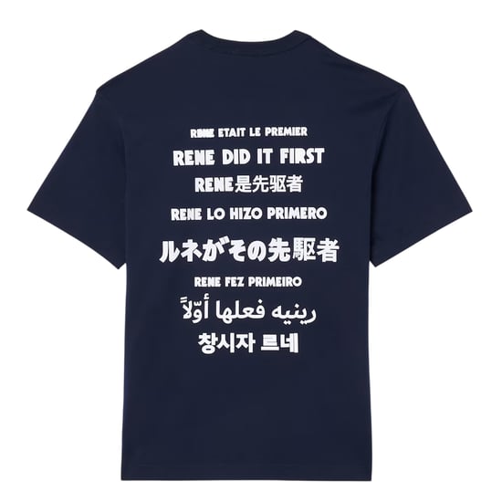 Lacoste - "Rene Did It First" T-Shirt für Herren, Baumwolle, Regulär (Dunkles Marineblau) - Image 2