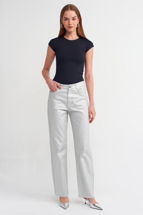 Damen Slim Fit Rundhalsausschnitt T-Shirt - Image 1