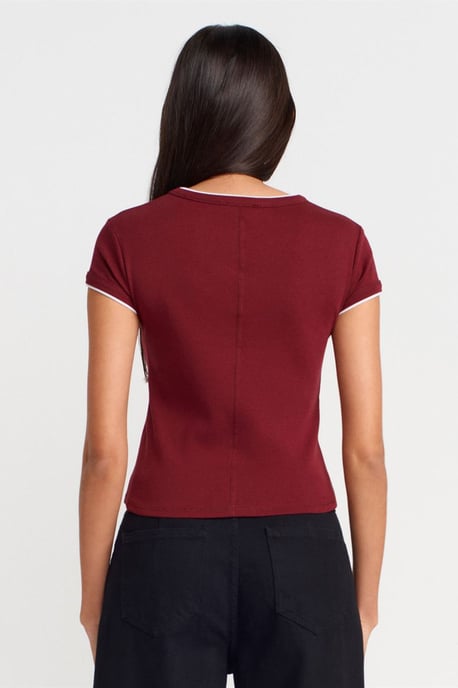 Damen Slim Fit Baumwoll-Crop-Top - Image 2