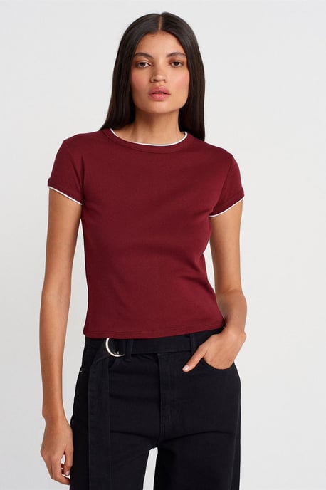 Damen Slim Fit Baumwoll-Crop-Top - Image 3
