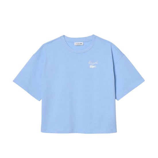 Lacoste - T-Shirt für Damen, Dicke Baumwolle, leger (Hellblau) - Image 2
