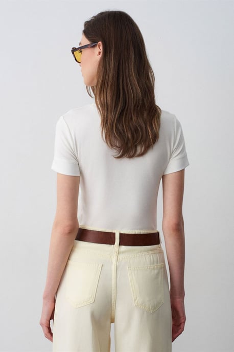 Damen Slim Fit Rundhals-T-Shirt - Image 2