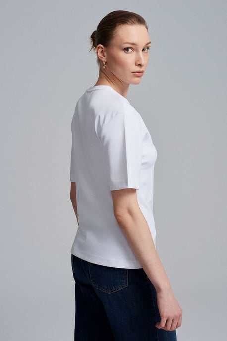 Damen Rundhals Kurzarm Jersey T-Shirt - Image 2