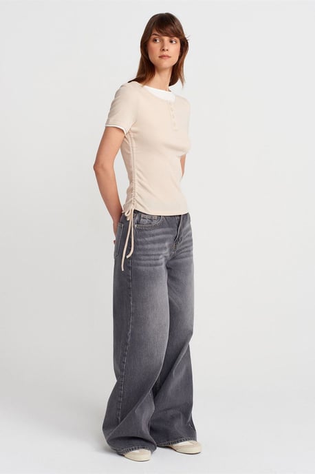 Damen Baumwolle Slim Fit Rundhalsausschnitt T-Shirt - Image 4
