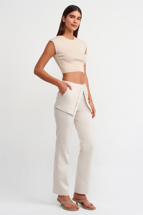 Damen ärmelloses geripptes Crop-Top-T-Shirt - Image 3