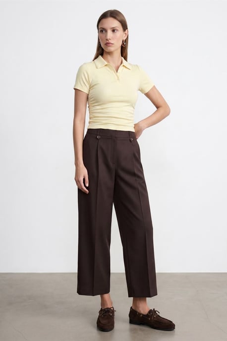 Damen Slim Fit Polo-Shirt in verkürzter Form - Image 3