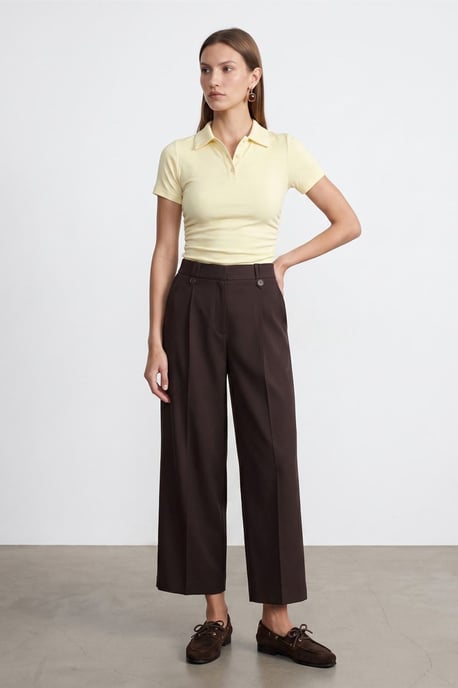 Damen Slim Fit Polo-Shirt in verkürzter Form - Image 4