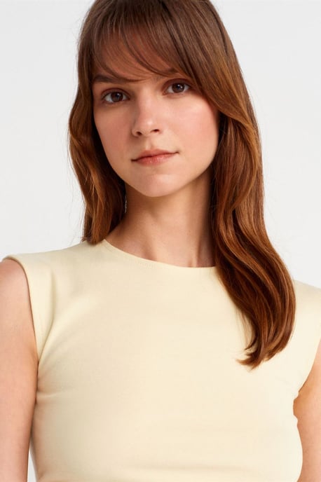 Damen Rippenshirt ohne Ärmel mit rundem Halsausschnitt - Image 3
