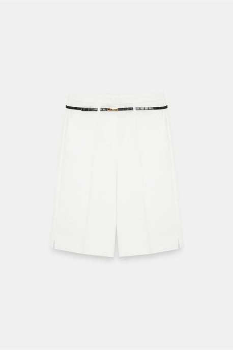 Hochtaillierte weit geschnittene Crepe-Shorts mit Gürtel - Image 5