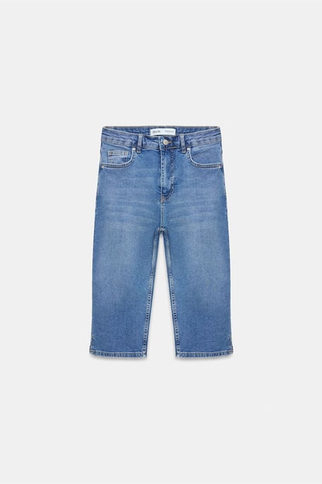 High-Waist Denim Capri-Shorts - Image 5