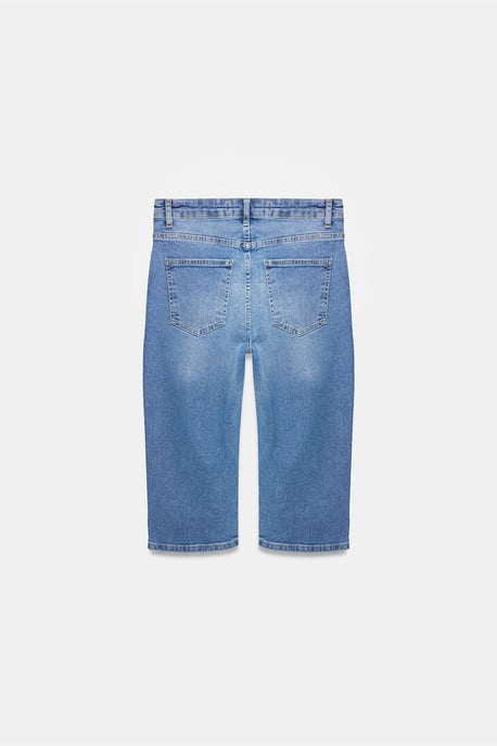 High-Waist Denim Capri-Shorts - Image 6