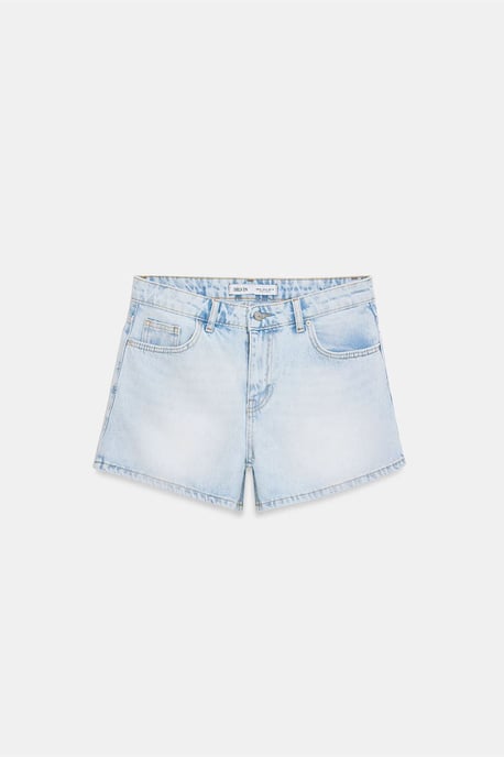 Hochtaillierte Baumwolljeansshorts - Image 5