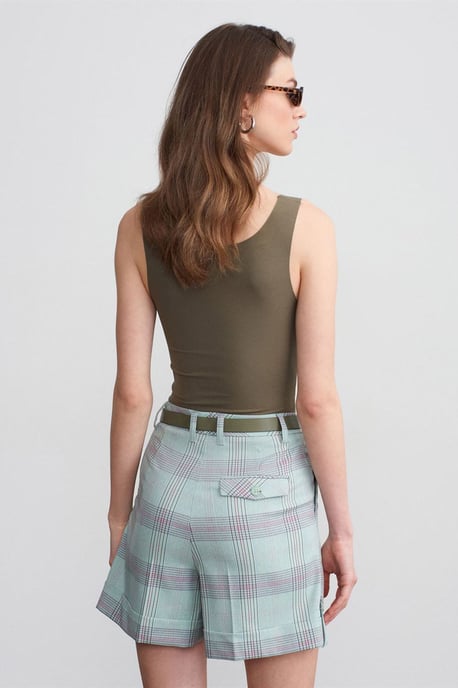 Hochbund-Plissee-Shorts mit Gürtel - Image 2