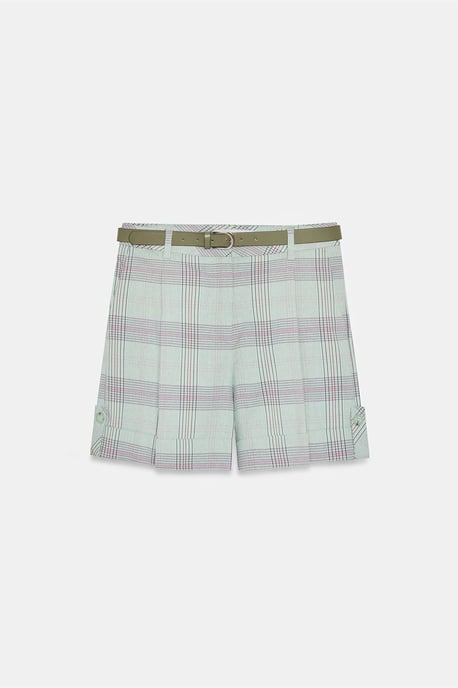 Hochbund-Plissee-Shorts mit Gürtel - Image 5