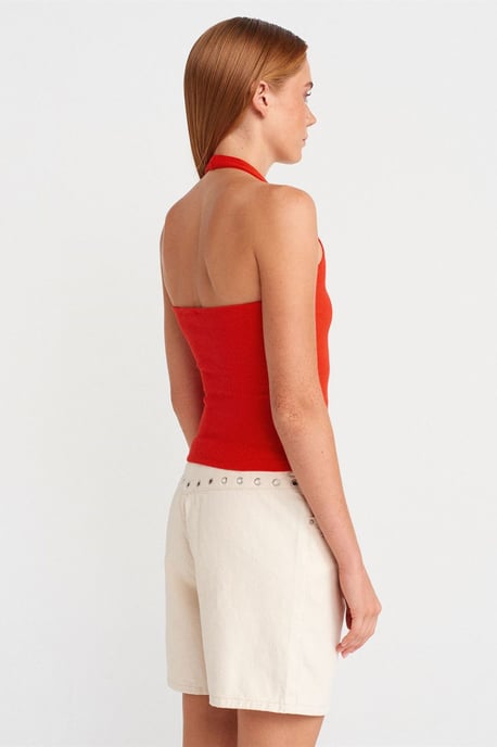 Damen Baumwoll-Jeansshorts mit verstellbarem Bund - Image 2