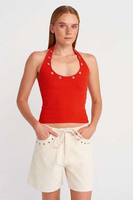 Damen Baumwoll-Jeansshorts mit verstellbarem Bund - Image 4