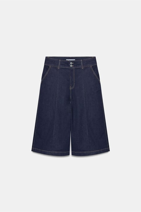 Hochtaillierte Weite Denim-Shorts - Image 5