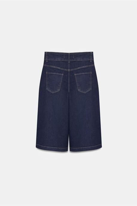 Hochtaillierte Weite Denim-Shorts - Image 6