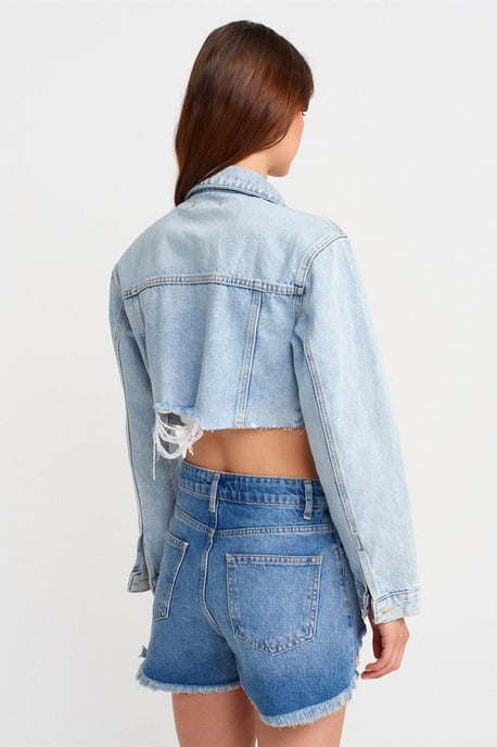 Damen Hochgeschnittene Denim-Shorts - Image 2