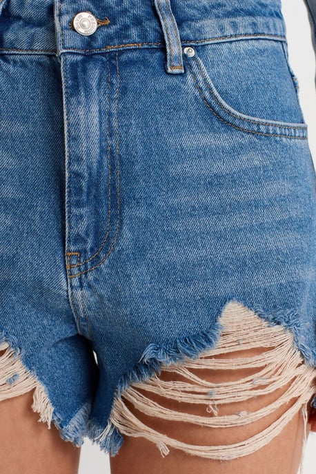 Damen Hochgeschnittene Denim-Shorts - Image 3