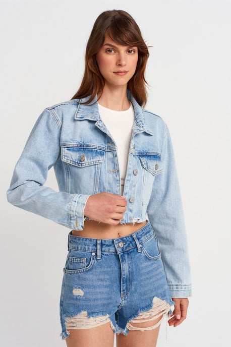 Damen Hochgeschnittene Denim-Shorts - Image 4
