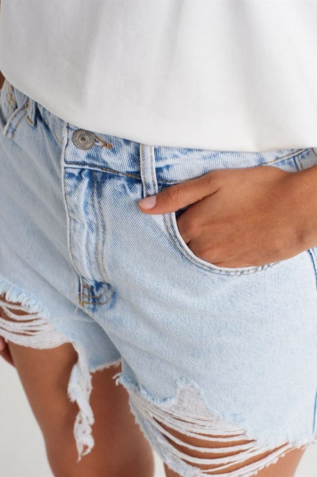 Damen Hochgeschnittene Denim-Shorts - Image 3