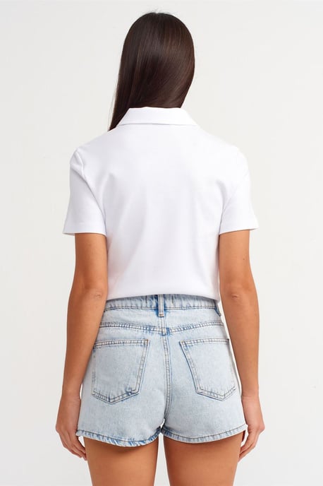Hochgeschnittene Baumwoll-Denim Mom-Shorts - Image 2