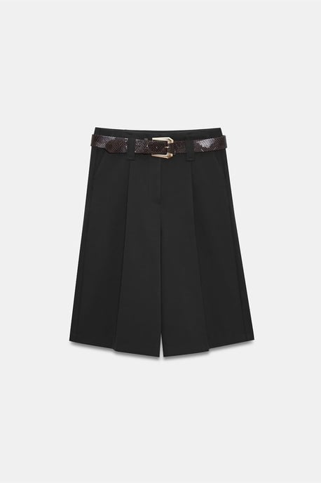 Hochtaillierte, bundelastische, weitgeschnittene Tailor-Shorts - Image 5