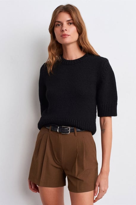 Hochtaillierte Crepe Shorts Maßgeschneidert - Image 3