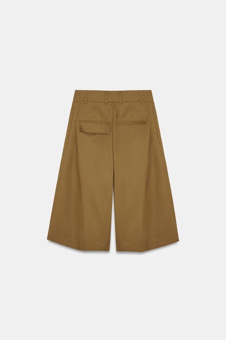 Hochtaillierte Baumwoll-Popeline Capri-Shorts - Image 6
