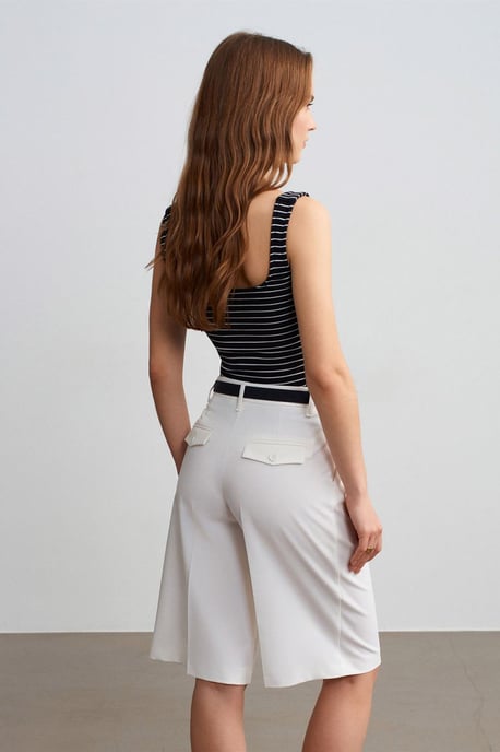 Hochtaillierte Gürtelgewebte Maßgeschneiderte Shorts - Image 3