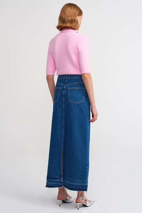 Hochgeschnittener, gerader Maxi-Denim-Rock - Image 2