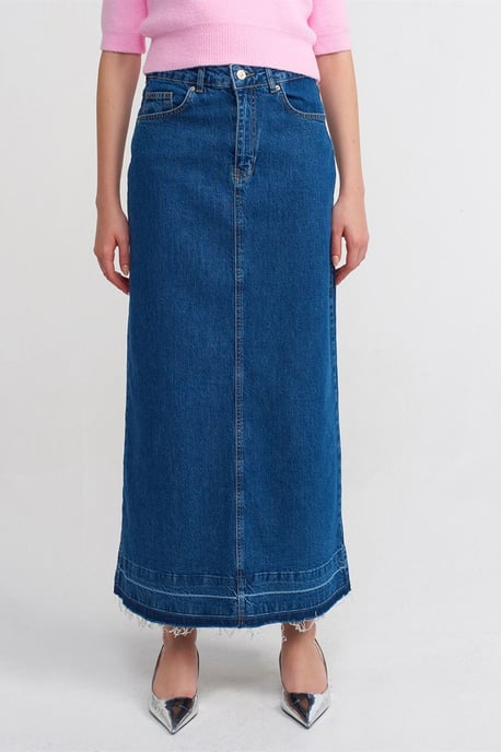 Hochgeschnittener, gerader Maxi-Denim-Rock - Image 3