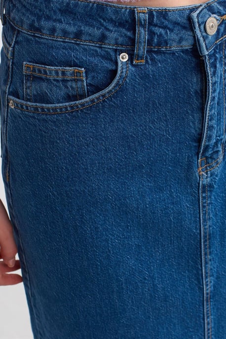 Hochgeschnittener, gerader Maxi-Denim-Rock - Image 4