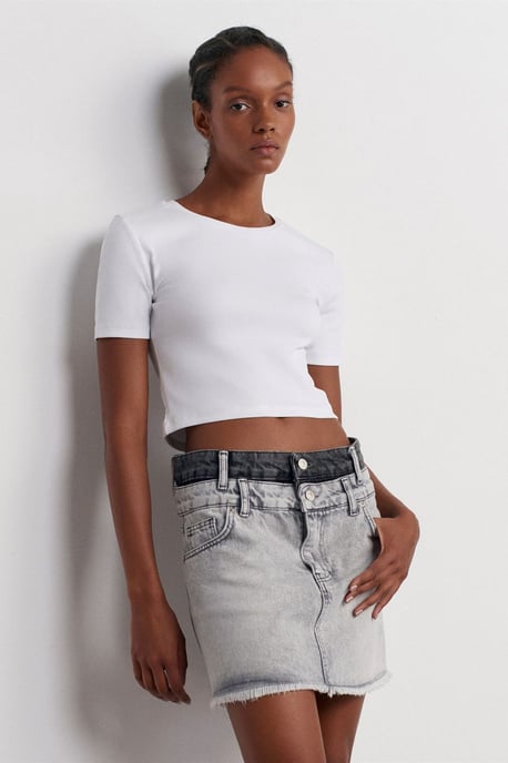 Damen Mini Jeansrock mit mittelhoher Taille - Image 5