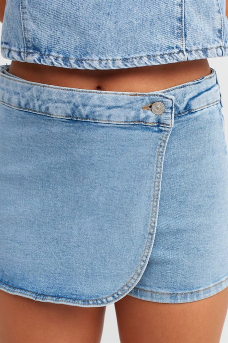 Hochtaillierter Denim-Minirock - Image 4