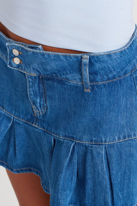 Mini-Denim-Skaterrock mit mittlerer Taille - Image 3