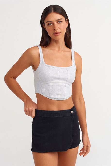 Hochgeschnittenes Denim-Minirock - Image 4