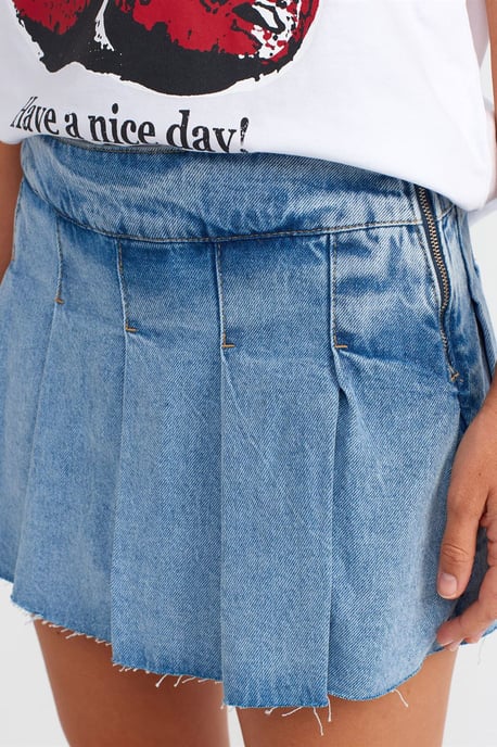 Mid-Waist Mini-Denim-Skaterrock - Image 4