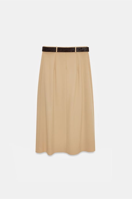 Hochtaillierter Midi Gerade Crepe Rock - Image 6